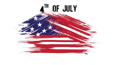 Bağımsızlık Gününüz kutlu olsun. Sosyal medya paylaşımı için Amerikan bayrağı tarzı mikroplarla dolu.