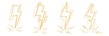 Gök gürültüsü simgesini karala Kalem karala gök gürültüsü vuruşu