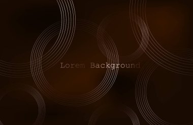 Koyu kahverengi arka plan ve altın halkalar. modern arka plan. Vektör çizimi. 10 saniye.