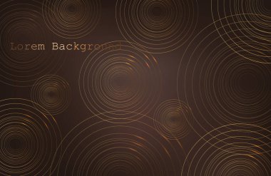 Koyu kahverengi arka plan ve altın kahverengi daireler. modern arka plan. Vektör çizimi. 10 saniye.
