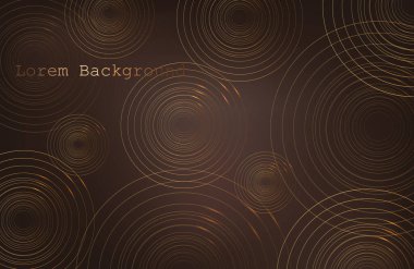 Koyu kahverengi arka plan ve altın kahverengi daireler. modern arka plan. Vektör çizimi. 10 saniye.