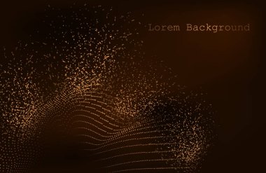 Veri teknolojisi soyut gelecek çizimi. Karanlık arka planda noktaları ve çizgileri birleştiren düşük polimerli bir şekil. Vektör çizimi. kahverengi modern arkaplan