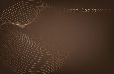 Kahverengi arka planda altın dalga. Doğrusal geometrik Art deco tuğlaları. 20 'li yılların modası. Şatafatlı, pürüzsüz bir düzen. Paketleme veya menü tasarımı. Vektör. Soyut Segwit. ses dalgası. Geometrik Arkaplan Bağlantısı yapısı.