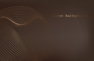 Kahverengi arka planda altın dalga. Doğrusal geometrik Art deco tuğlaları. 20 'li yılların modası. Şatafatlı, pürüzsüz bir düzen. Paketleme veya menü tasarımı. Vektör. Soyut Segwit. ses dalgası. Geometrik Arkaplan Bağlantısı yapısı.