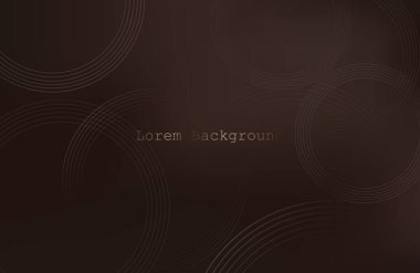 Kahverengi arka plan ve altın rengi daireler. Lüks Mocha Mousse kumaşı. Işık saçan modern bir arka plan. Ürün sunumu. Vektör çizimi. Premium kahverengi arkaplan tasarımı