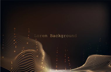 Soyut altın rengi kahverengi dalga Geometrik Arkaplan Bağlantısı dalga yapısı. Noktalar ve çizgiler birleştiriliyor. Büyük veri görselleştirme ve işletmeler. Mocha mousse ses dalgası ile kaliteli arkaplan tasarımı.