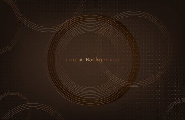 Koyu kahverengi arka plan ve altın halkalar. modern arka plan. Vektör çizimi. 10 saniye.