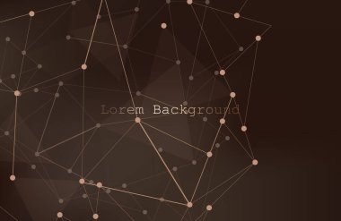 Soyut vektör arkaplanı. Fütüristik bir kart. İş sunumları için zarif bir geçmiş. Çizgiler, nokta, 3D uzay düzlemi. Mocha mousse ses dalgalı kaliteli kahverengi arkaplan tasarımı.