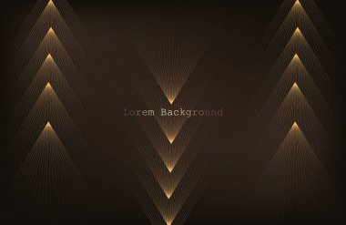 Fortune Gold kahverengi desenli. Doğrusal geometrik Art deco tuğlaları. 20 'li yılların modası. Şatafatlı, pürüzsüz bir düzen. Paketleme veya menü tasarımı. Vektör. modern kahverengi arkaplan 
