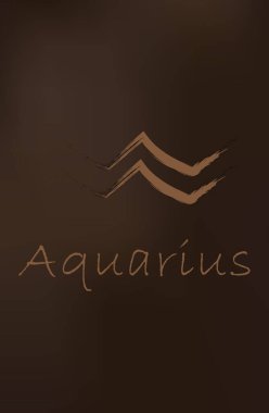 El çizimi Kova burcu çizimi. Mocha Mousse geçmişi. Basit bir Kova burcu ikonu. Balık burcu vektör sembolü. El çizimi balık burcu. 10 yaşında. Kahverengi bayrak