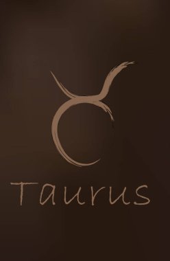 El çizimi boğa burcu çizimi. Mocha Mousse geçmişi. Basit çizgi Taurus Zodyak ikonu. Kanser Zodiac vektör sembolü. El çizimi boğa işareti. 10 yaşında. Kahverengi bayrak