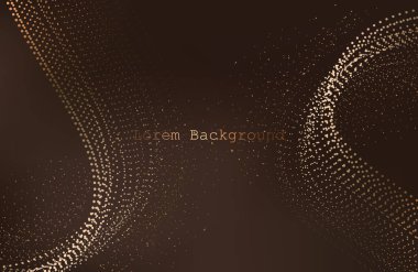 Altın soyut dalga arkaplanı. Altın eğri çizgileri vektör çizimi kahverengi lükslü parlak girdap üzerinde izole edilmiş. Noktaları ve çizgileri birleştiriyorum. Büyük veri görselleştirme ve İş dünyası. Vektör illüstrasyonu