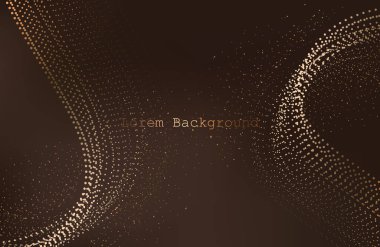 Altın soyut dalga arkaplanı. Altın eğri çizgileri vektör çizimi kahverengi lükslü parlak girdap üzerinde izole edilmiş. Noktaları ve çizgileri birleştiriyorum. Büyük veri görselleştirme ve İş dünyası. Vektör illüstrasyonu