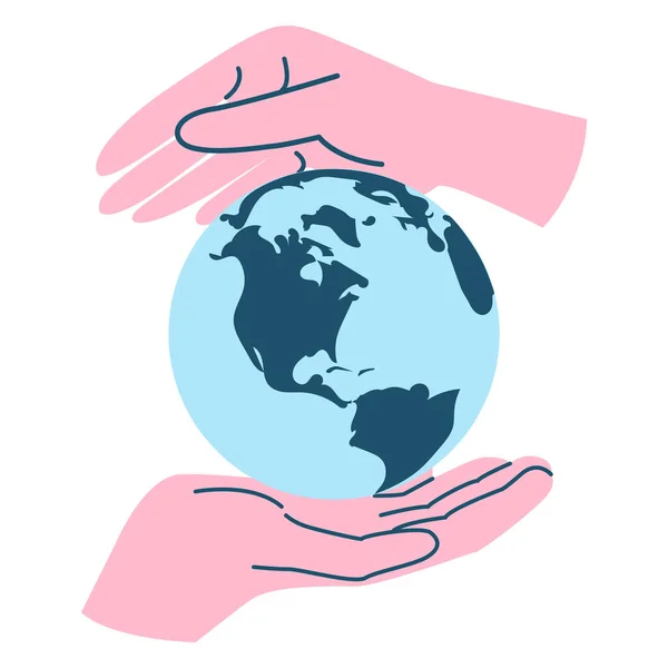 Mãos Segurando Planeta Caridade Doação Ecologia Conceito Ajuda Dia Mundial Vetores De Bancos De Imagens Sem Royalties