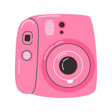 Şirin düz bir pembe Vintage kamera aygıtı