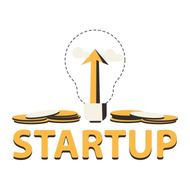 Başlangıç illüstrasyonu, afiş, ampul ve sikkelerle