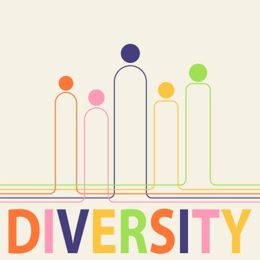 Çeşitlilik vektörü illüstrasyonu, minimalizm geometri tasarımı, renk bayrağı, poster tasarımı