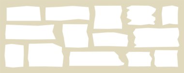 Beyaz kağıt parçalanmış, yırtılmış sayfa yırtılmış sayfa, yırtılmış sayfa elementi, izole edilmiş parça. Albüm boş başlık. Düzensiz karton seti