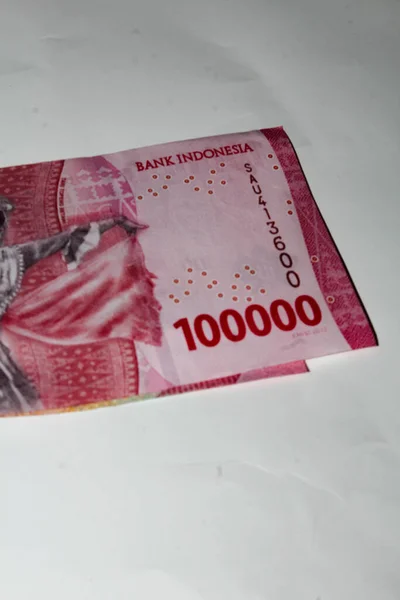 Karawang Indonésia Novembro 2022 Banco Indonésia 100 000 Mil Notas — Fotografia de Stock