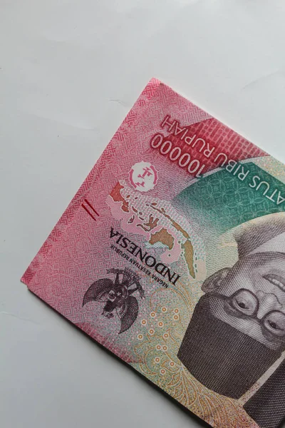 Karawang Indonezja 17Listopada 2022 Bank Indonezji 100 000 Banknotów Rupii — Zdjęcie stockowe