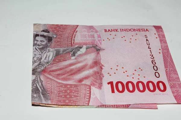 Karawang Ινδονησία 17Νοέμβριος 2022 Τράπεζα Της Ινδονησίας 100 000 Ρουπία — Φωτογραφία Αρχείου