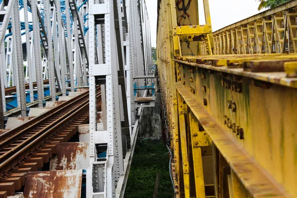Ponte Ferroviária Céu Azul Está Centrada Karawang — Fotografia de Stock