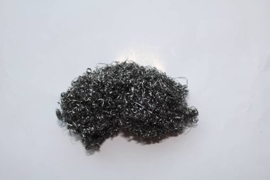 Wok çamaşır teli yapışkan ve kızarmış yiyecekten siyah