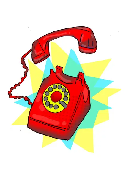 Patlamalı kırmızı telefon ilüstrasyonu