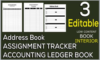 ACCOUNTING LEDGER BOOK                                                                ASSIGNMENT TRACKER                                                                                    Address Book