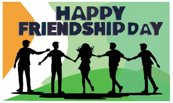 stock vector Heappy friendshipday.                                                                                                     It is a time to appreciate the friends who bring joy, support, and companionship into our lives.