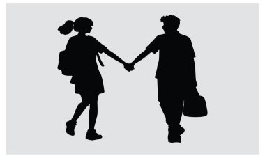 Mutlu arkadaşlık günü siluetleri.