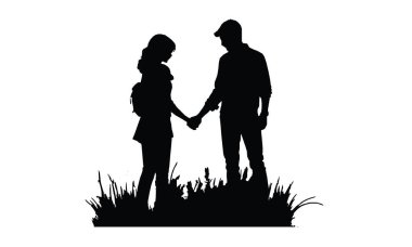 Mutlu arkadaşlık günü siluetleri.