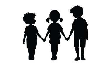 Mutlu arkadaşlık günü siluetleri.