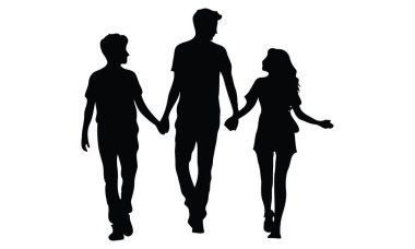 Mutlu arkadaşlık günü siluetleri.