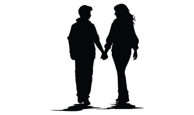 Mutlu arkadaşlık günü siluetleri.