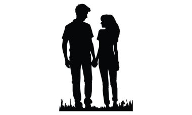 Mutlu arkadaşlık günü siluetleri.