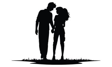 Mutlu arkadaşlık günü siluetleri.