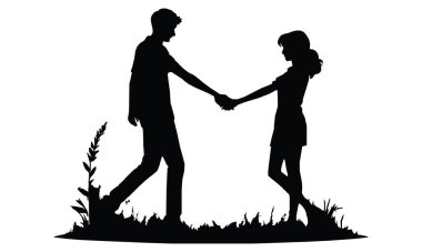 Mutlu arkadaşlık günü siluetleri.