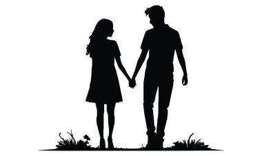 Mutlu arkadaşlık günü siluetleri.