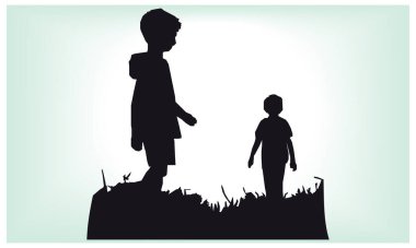 Mutlu arkadaşlık günü siluetleri.