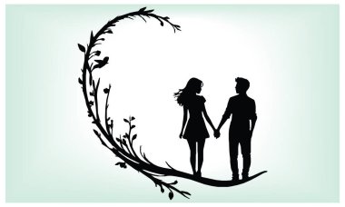 Mutlu arkadaşlık günü siluetleri.