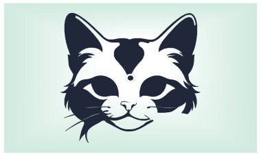 Cat silhouette, icon and logo for all Cat Lovers, International Cat Day. clipart