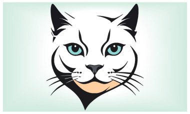 Cat silhouette, icon and logo for all Cat Lovers, International Cat Day. clipart