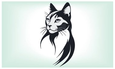 Kedi silueti, tüm kedi severler için simge ve logo, Uluslararası Kedi Günü.