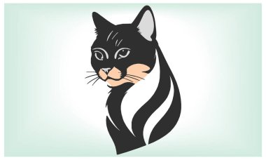 Cat silhouette, icon and logo for all Cat Lovers, International Cat Day. clipart