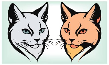 Kedi silueti, tüm kedi severler için simge ve logo, Uluslararası Kedi Günü.