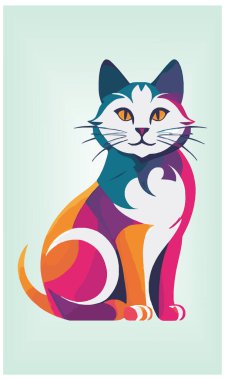 Kedi silueti, tüm kedi severler için simge ve logo, Uluslararası Kedi Günü.