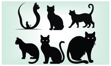 Kedi Silüeti Uluslararası Kedi Günü.