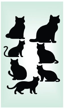 Kedi Silüeti Uluslararası Kedi Günü.