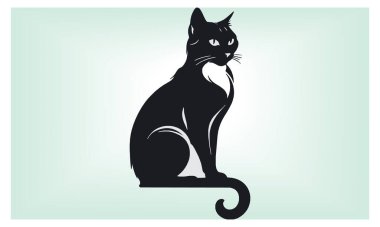 Kedi Silüeti Uluslararası Kedi Günü.